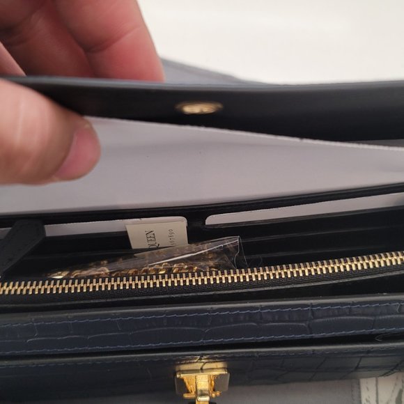 ALEXANDER MCQUEEN SKULL CROC-EMBOSSED LEATHER WALLET ON CHAIN BRAND NNEWW!!!!!!! - Picture 7 of 9